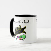 Mug Illustration noire drôle de bande dessinée de (Devant gauche)