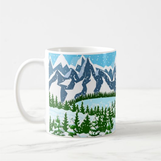 Mug Illustration numérique avec l'inscription café t (Gauche)