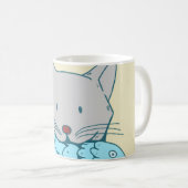 Mug Illustration of a cat eating fish. (Devant droit)