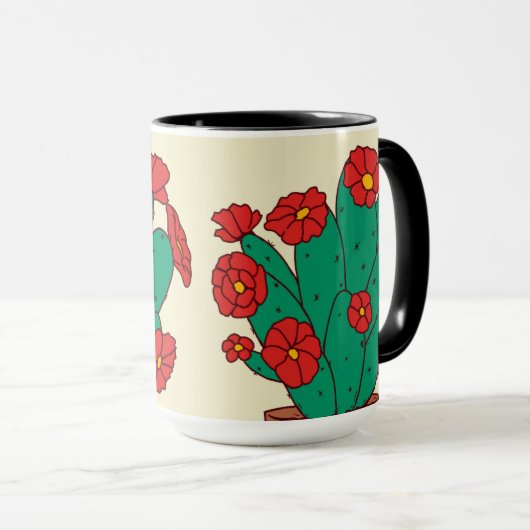 Mug Illustration of cacti (Devant droit)