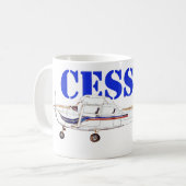 Mug Illustration of Cessna 172 Skyhawk Airplane Design (Devant gauche)