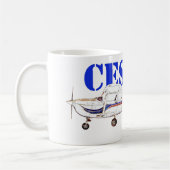 Mug Illustration of Cessna 172 Skyhawk Airplane Design (Gauche)