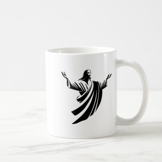 Mug Illustration Of Jesus Christ Shadow With Open Arms (Droite)