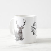 Mug Illustration personnalisée de cerfs rustiques (Devant gauche)
