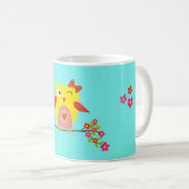 Mug Illustration personnalisée de la chouette jaune ro (Devant droit)