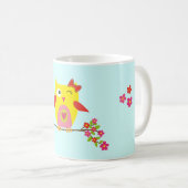 Mug Illustration personnalisée de la chouette jaune ro (Devant droit)