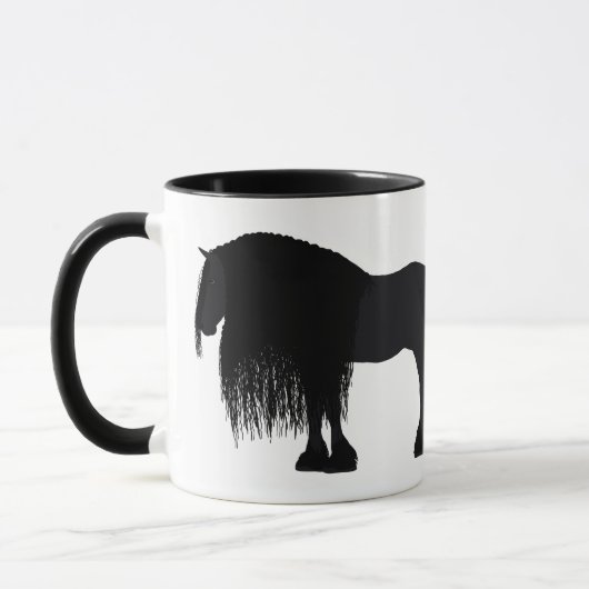 Mug Illustration personnalisée du cheval friésien (Gauche)