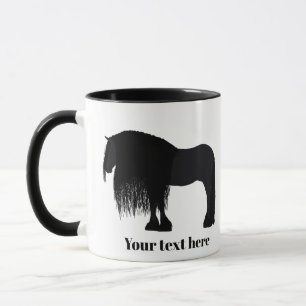 Mug Illustration personnalisée du cheval friésien