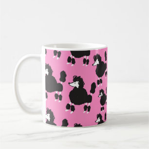 Mug Illustration poodle français vintage patter sans s