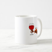 Mug Illustration potable de vin de crabe drôle (Devant droit)