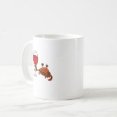 Mug Illustration potable de vin de crabe drôle (Devant gauche)