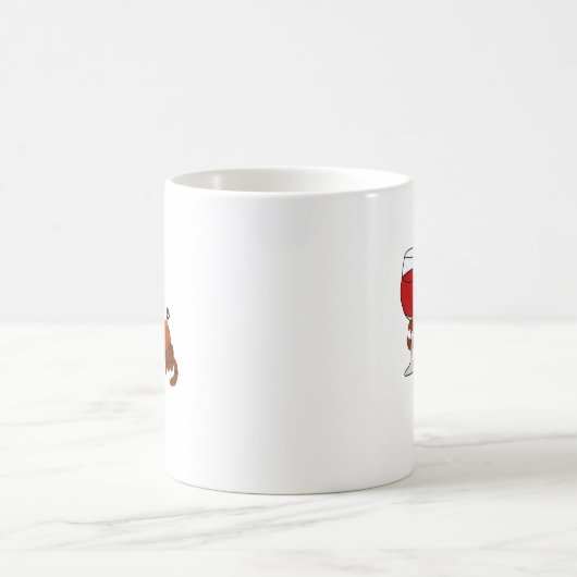 Mug Illustration potable de vin de crabe drôle (Centre)