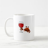 Mug Illustration potable de vin de crabe drôle (Gauche)