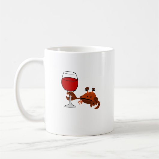 Mug Illustration potable de vin de crabe drôle (Gauche)