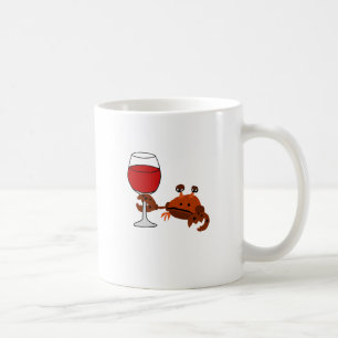 Mug Illustration potable de vin de crabe drôle