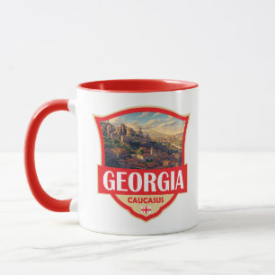 Mug Illustration Rétro Badge de Géorgie