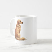 Mug Illustration Rétro de Retriever doré vu de dos pou (Devant gauche)