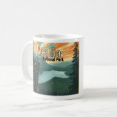 Mug Illustration rétro du parc national d'Acadia (Devant gauche)