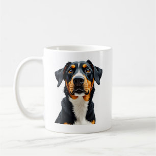 Mug Illustration Rétro Portrait de Chien Coloré Vintag