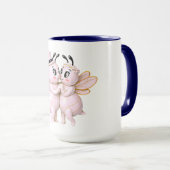 Mug Illustration romantique d'abeille affection (Devant droit)