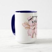 Mug Illustration romantique d'abeille affection (Devant gauche)