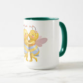Mug Illustration romantique d'abeille tendresse (Devant droit)