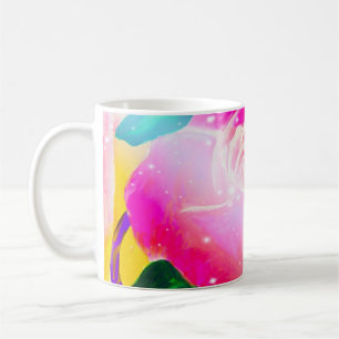 Mug Illustration rose d'orig de faisceaux d'étoile par
