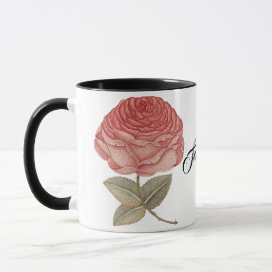 Mug illustration rose vintage (Gauche)