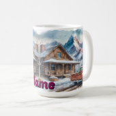 Mug Illustration Rustic Mountain Cabine (Devant droit)