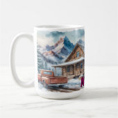 Mug Illustration Rustic Mountain Cabine (Gauche)