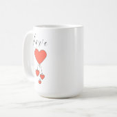 Mug Illustration simple avec coeur écarlate Amour (Devant gauche)