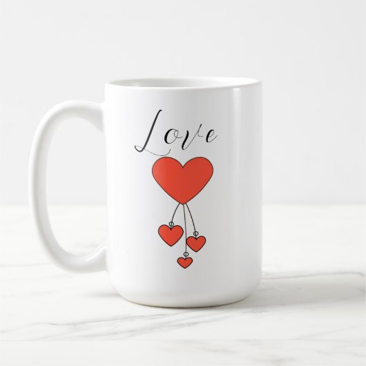 Mug Illustration simple avec coeur écarlate Amour (Gauche)