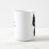 Mug Illustration simple de chat noir, chat mignon kawa (Centre)