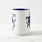 Mug Illustration simple de la pieuvre bleue (Centre)