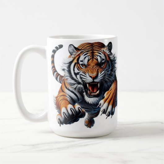 Mug Illustration Stylisée de tigre rouant (Gauche)