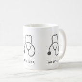 Mug Illustration stylish Grey Stethoscope (Devant droit)