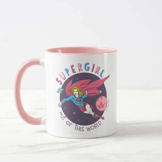 Mug Illustration Supergirl volant vers le haut (Gauche)