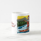 Mug Illustration surfante hawaïenne de Père Noël de (Centre)