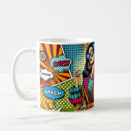 Mug Illustration tendance dans le style pop art rétro (Gauche)