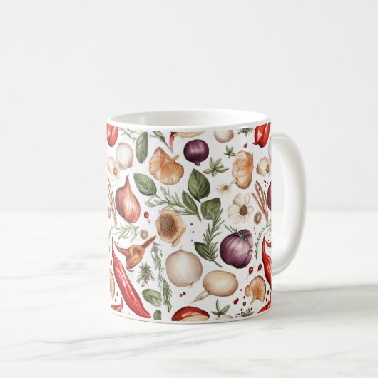 Mug Illustration transparente d'une variété de légumes (Devant droit)