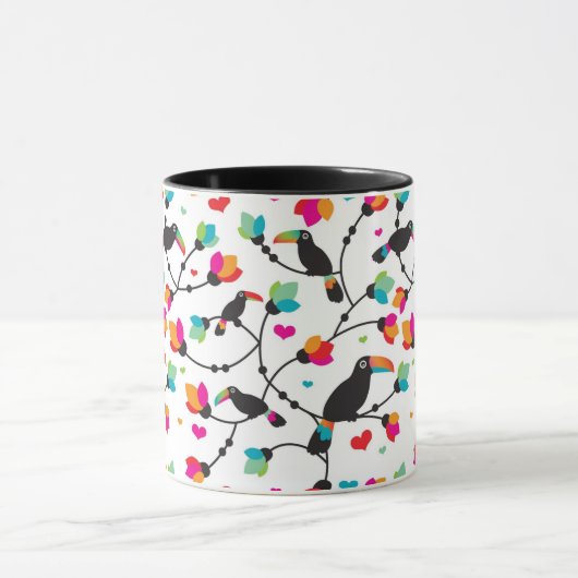 Mug illustration tropicale d'oiseau mignon de toucan (Centre)