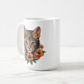 Mug illustration un imprimé de fleurs mignonnes de cha (Devant gauche)