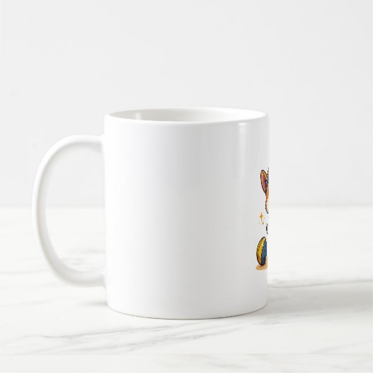 Mug Illustration vectorielle de chien de volley-ball C (Gauche)