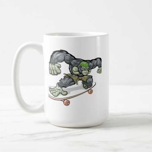 Mug Illustration vectorielle de gorille skater cool (Gauche)