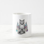 Mug Illustration vectorielle de la ville de chats cybe (Centre)