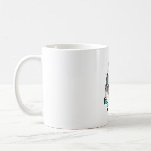 Mug Illustration vectorielle de la ville de chats cybe (Gauche)