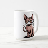 Mug Illustration vectorielle de papa chat Sphynx drôle (Devant droit)