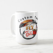 Mug Illustration vectorielle de plume et de crochet de (Devant gauche)