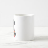Mug Illustration vectorielle de sushi de pug noir mign (Centre)