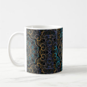 Mug illustration vintage arrière - plan. Mandala. Ind